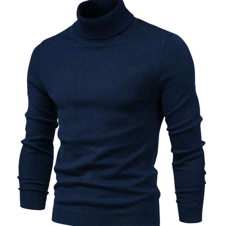 Emrys – Slim Fit Roll Neck Jumper for Men with Ribbed Hem