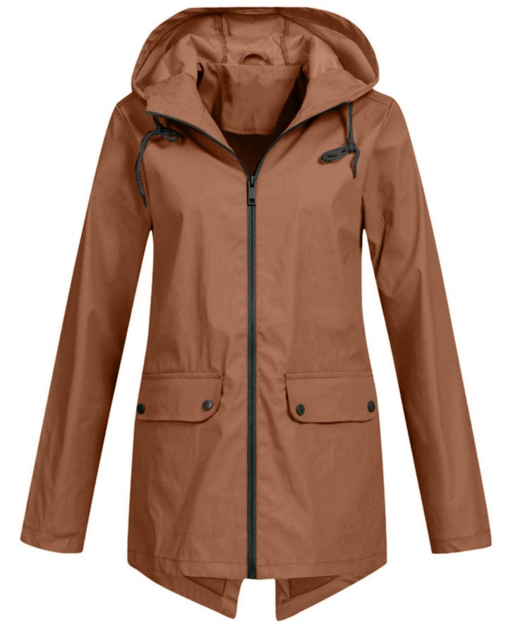 Longline Hooded Rain Jacket for Women — Ceinlys, image 1