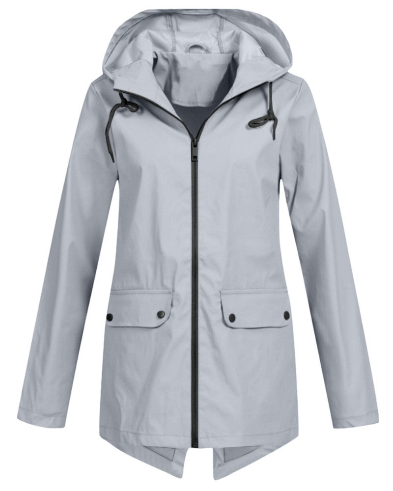Longline Hooded Rain Jacket for Women — Ceinlys, image 2