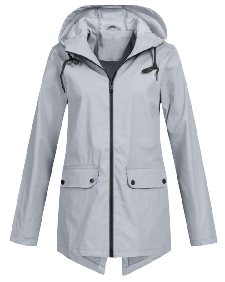 Longline Hooded Rain Jacket for Women — Ceinlys, image 2