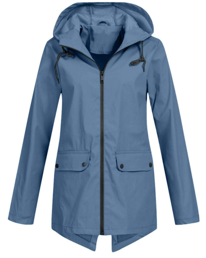Longline Hooded Rain Jacket for Women — Ceinlys, image 3