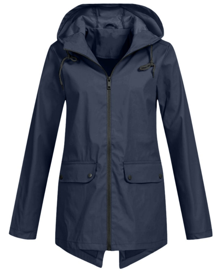 Longline Hooded Rain Jacket for Women — Ceinlys, image 4