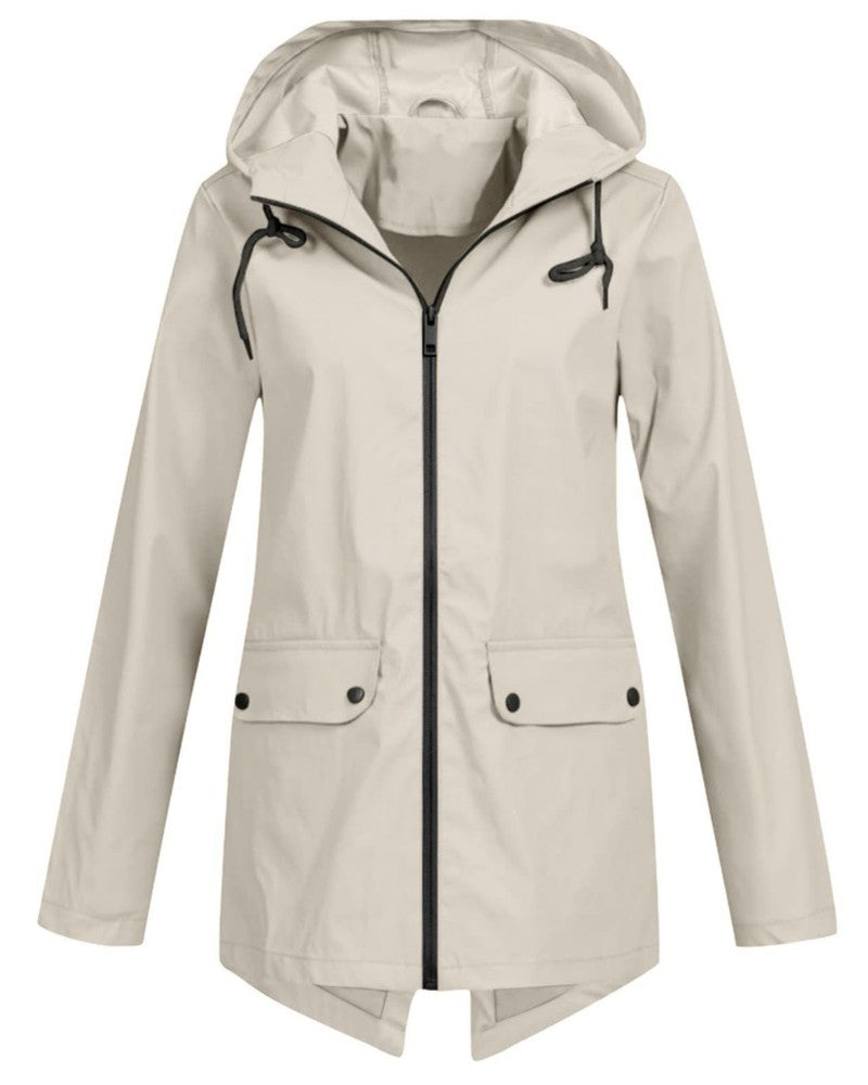 Longline Hooded Rain Jacket for Women — Ceinlys, image 5