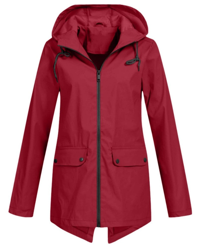 Longline Hooded Rain Jacket for Women — Ceinlys, image 6