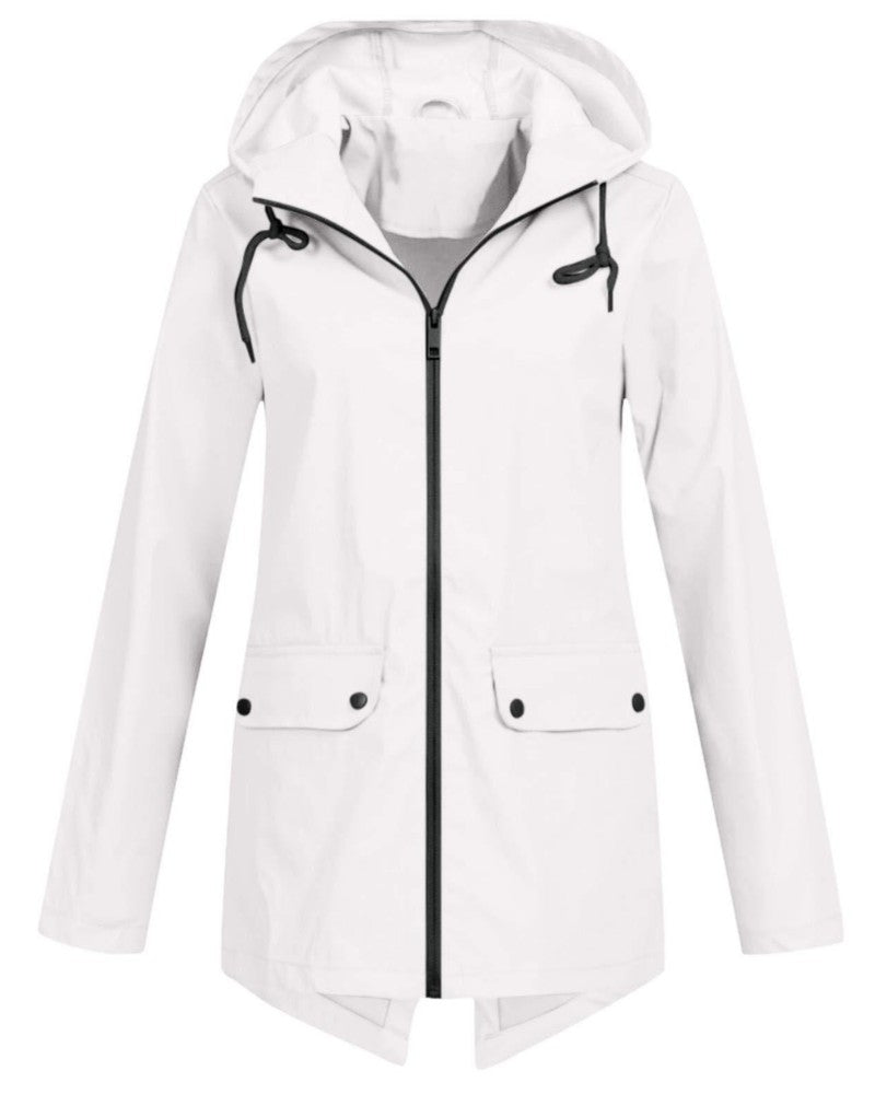 Longline Hooded Rain Jacket for Women — Ceinlys, image 7
