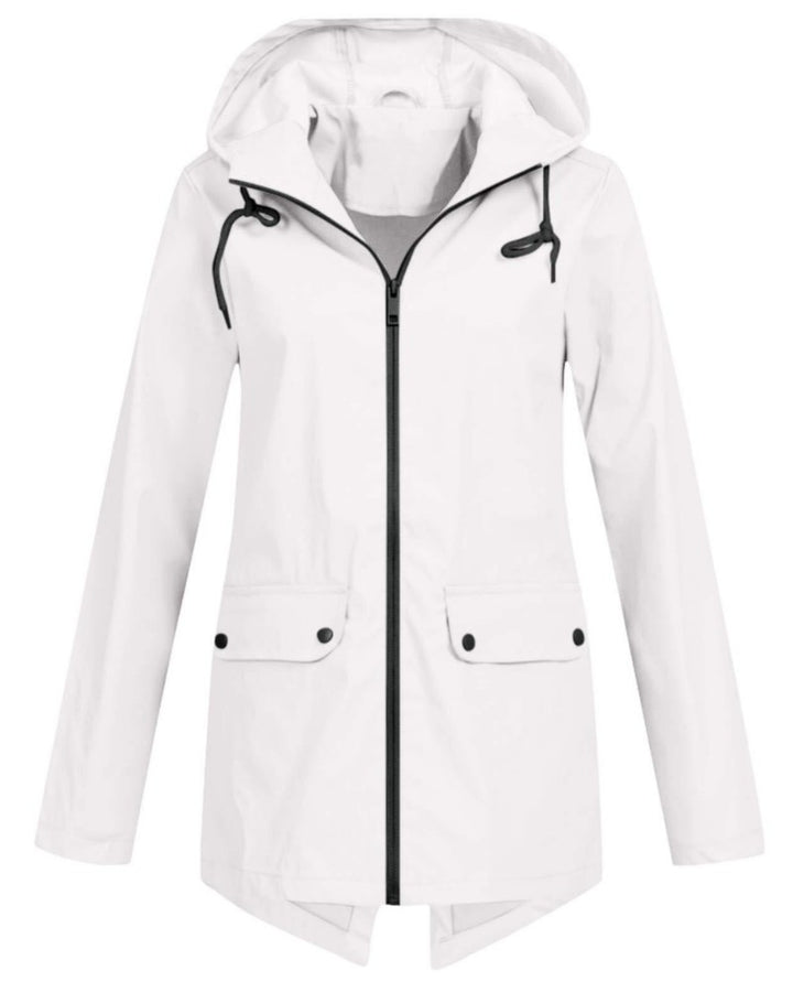 Longline Hooded Rain Jacket for Women — Ceinlys, image 7