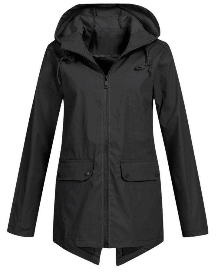 Longline Hooded Rain Jacket for Women — Ceinlys, image 8