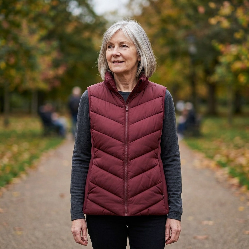 Chevron Quilted Gilet for Women — Ffreuer, image 2