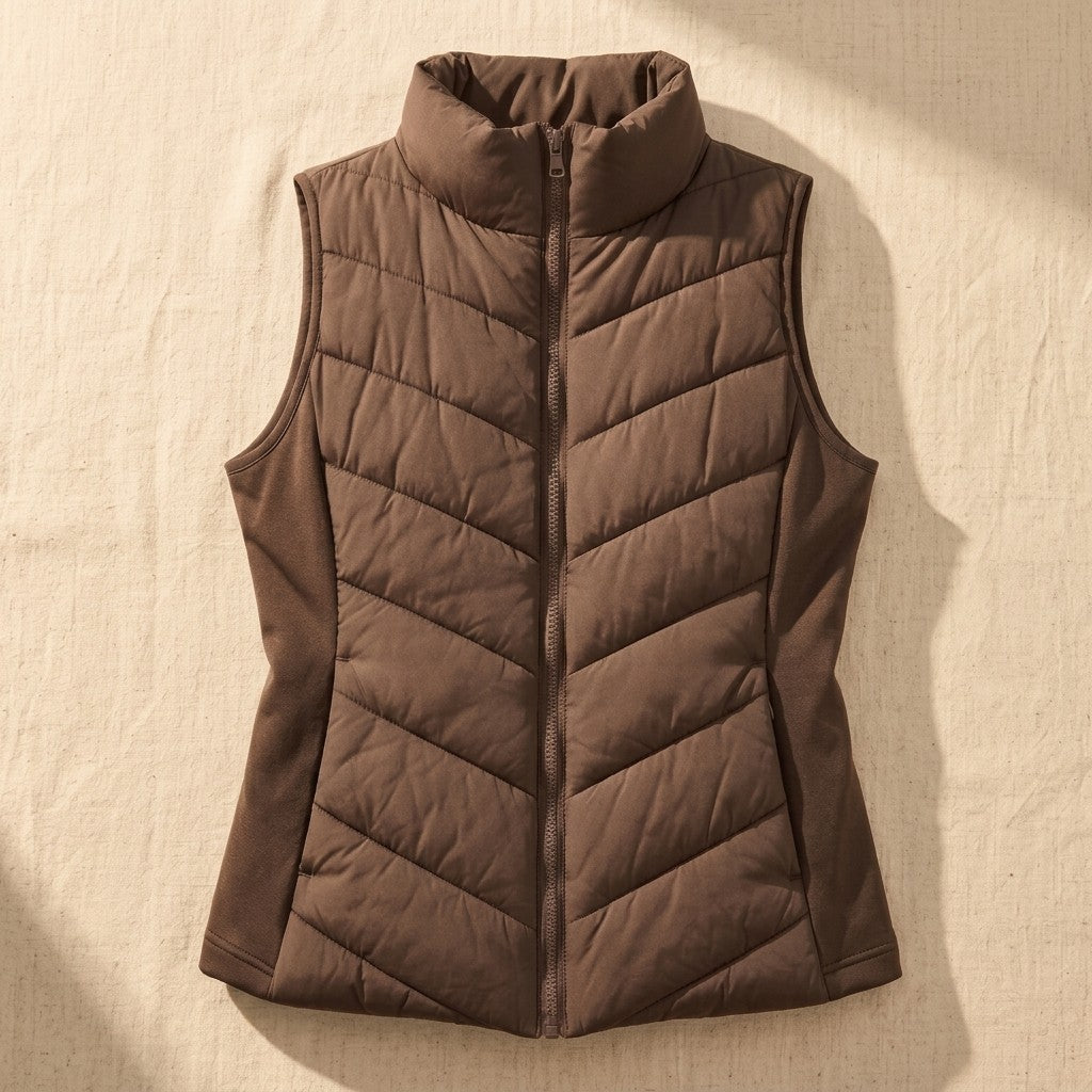 Chevron Quilted Gilet for Women — Ffreuer, image 5