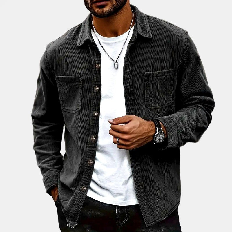 Fraser — Fleece Lined Corduroy Shirt Jacket (2), Moraine Fashion