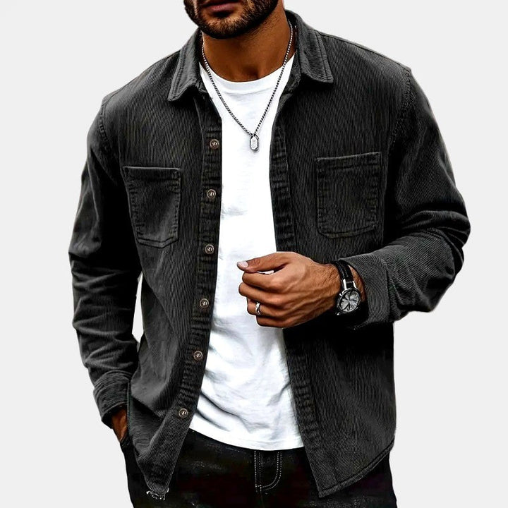 Fraser — Fleece Lined Corduroy Shirt Jacket (2), Moraine Fashion