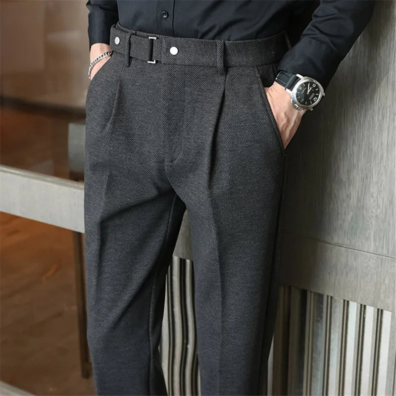 Herringbone Wool Trousers for Men — Bertie, image 1