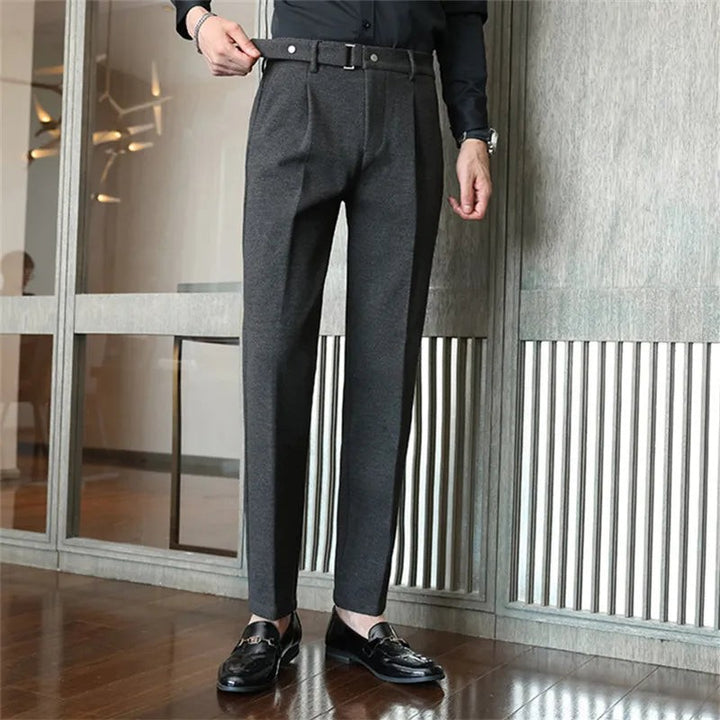 Herringbone Wool Trousers for Men — Bertie, image 3