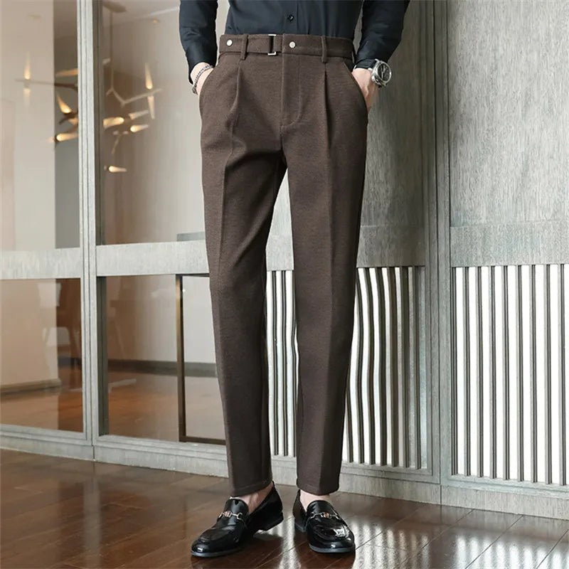 Herringbone Wool Trousers for Men — Bertie, image 5