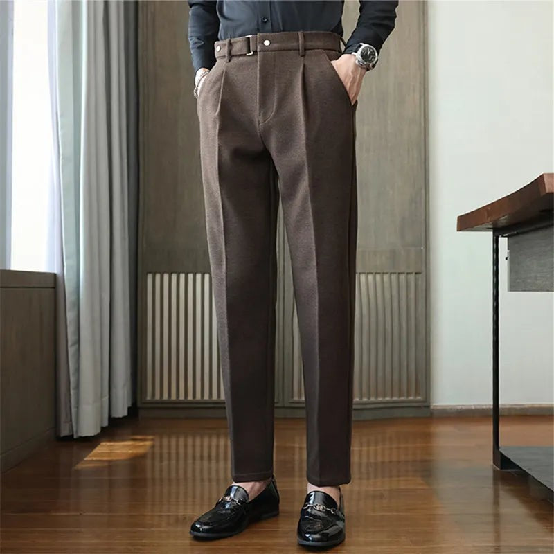Herringbone Wool Trousers for Men — Bertie, image 6
