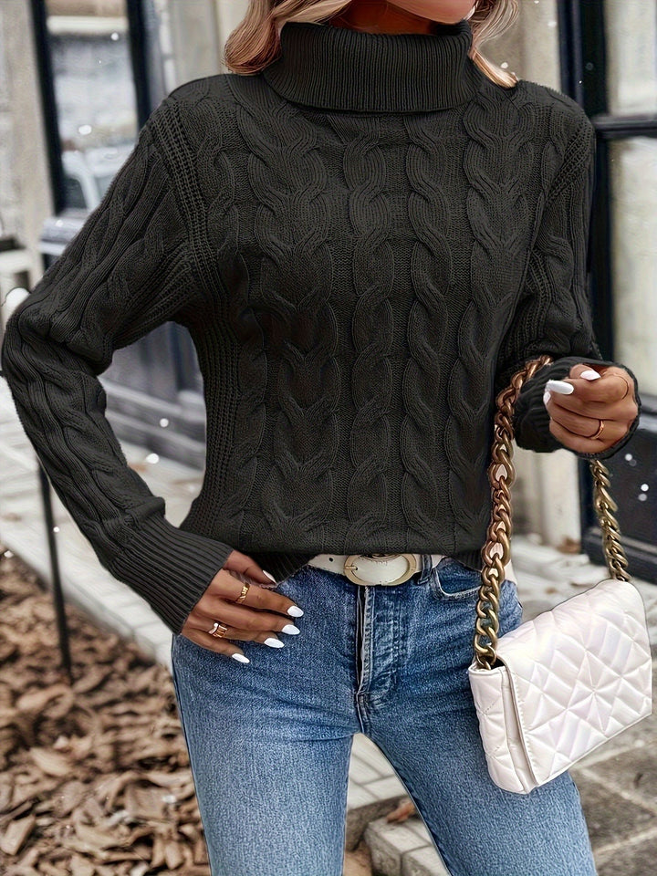 Glenys Chunky Cable Roll Neck Jumper for Women