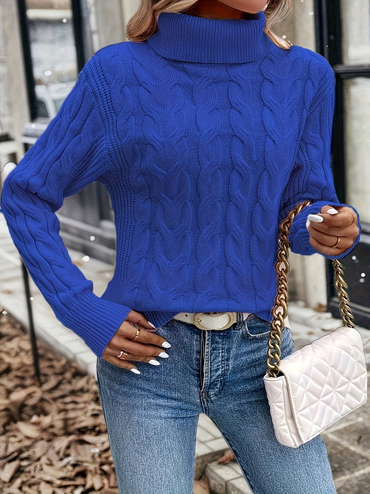 Glenys Chunky Cable Roll Neck Jumper for Women