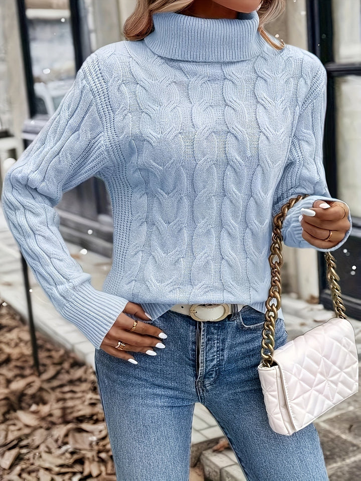 Glenys Chunky Cable Roll Neck Jumper for Women