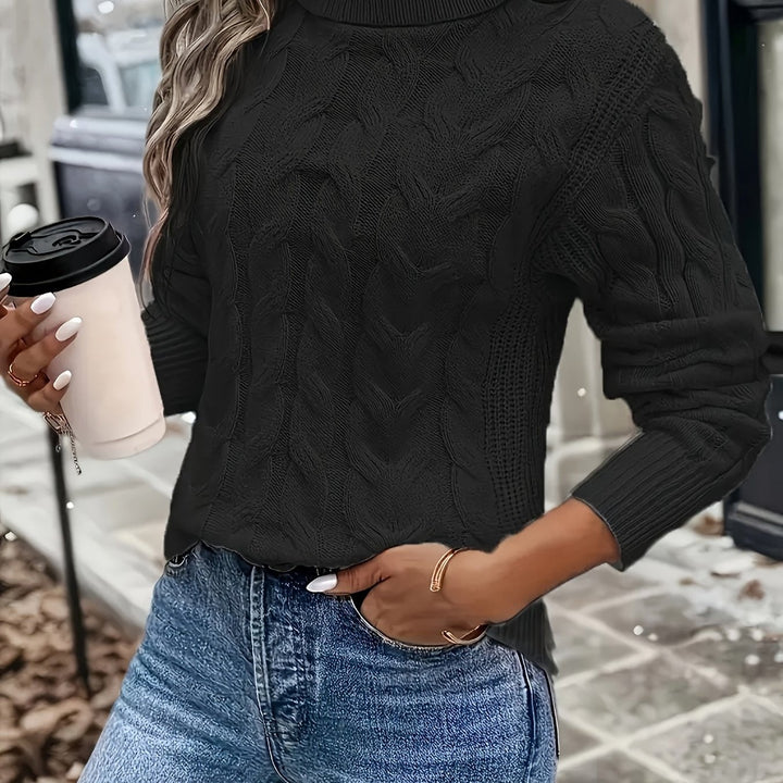 Glenys Chunky Cable Roll Neck Jumper for Women