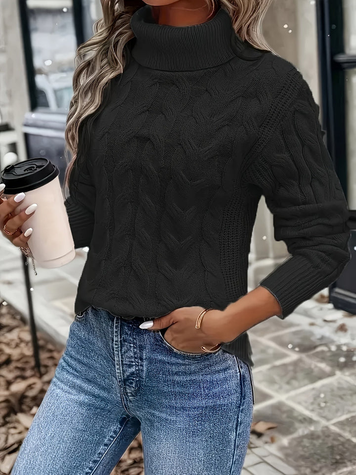 Glenys Chunky Cable Roll Neck Jumper for Women