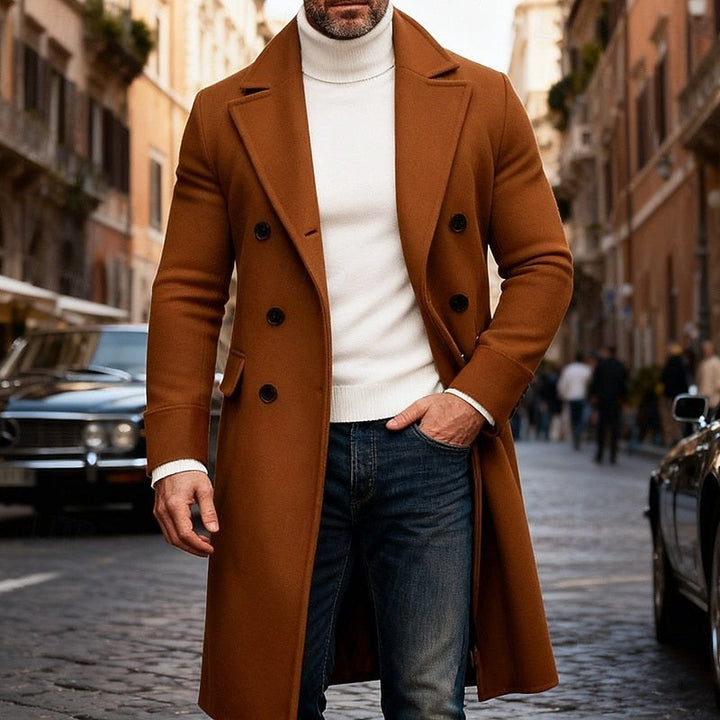 Double Breasted Wool Coat — Gregory, Black