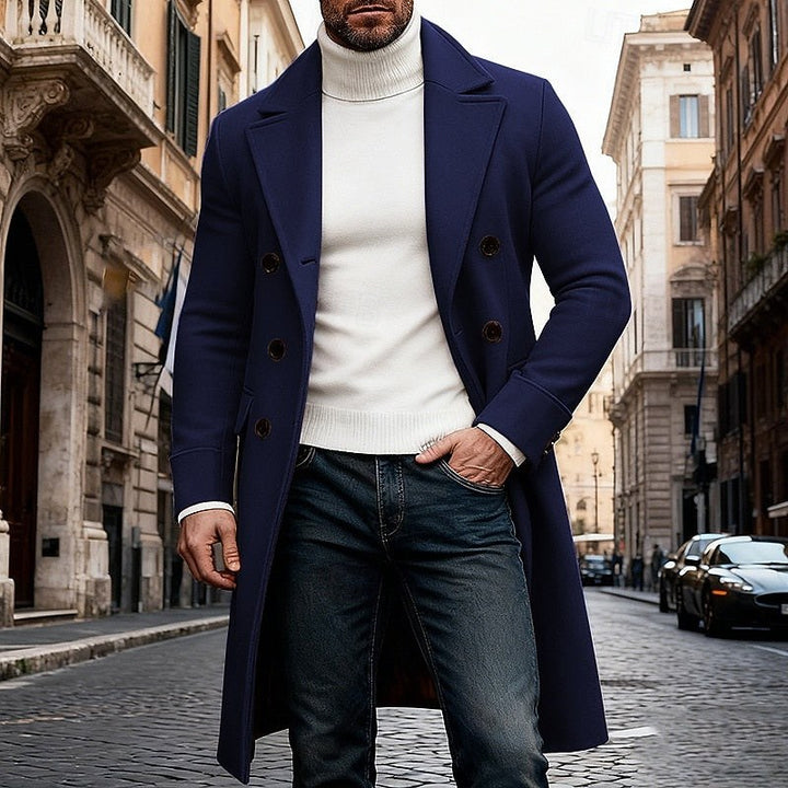 Double Breasted Wool Coat — Gregory, Black