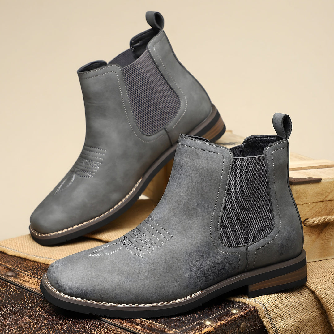 Stitch Detail Chelsea Boots for Men — Harrison, Grey