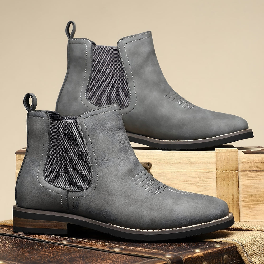 Stitch Detail Chelsea Boots for Men — Harrison, Grey