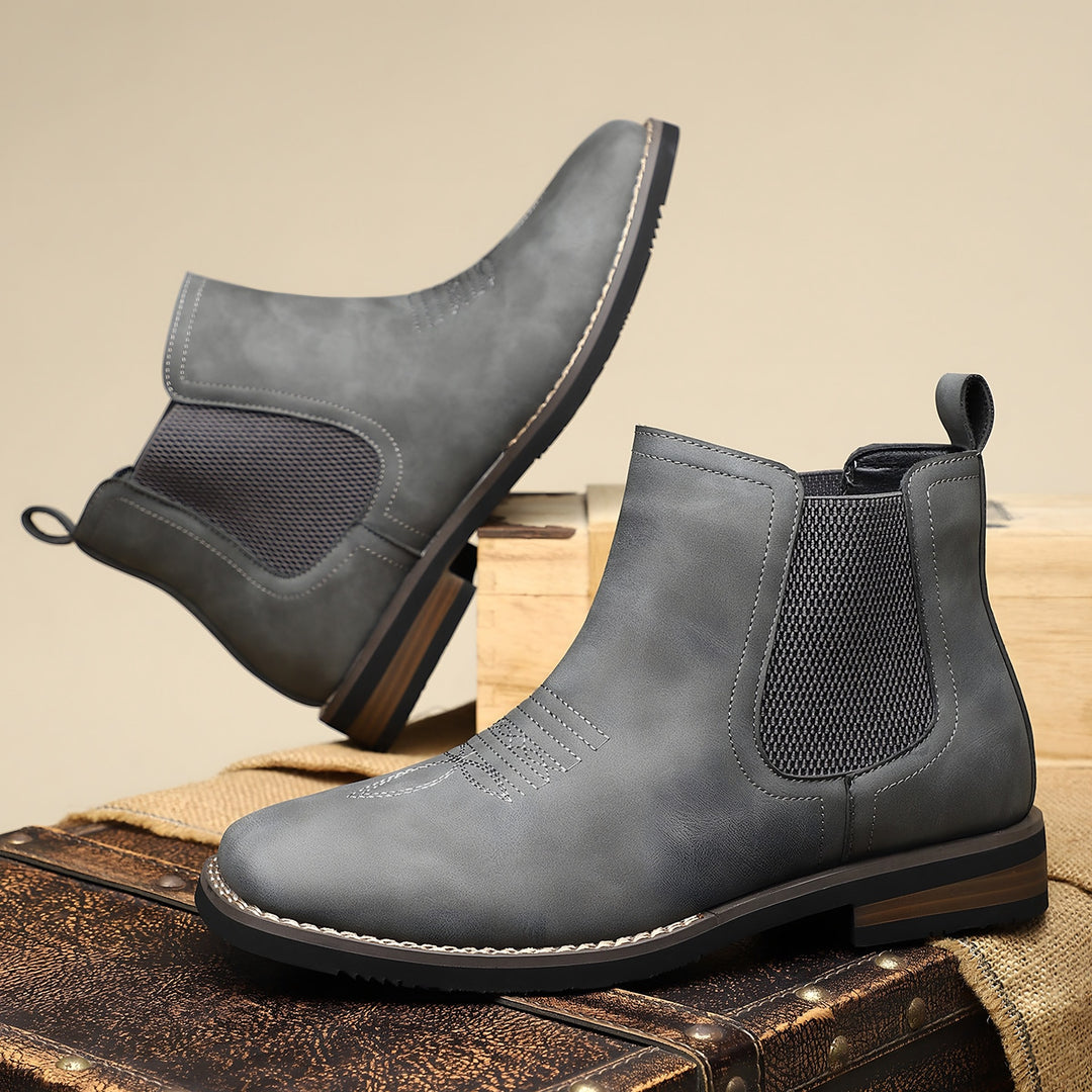 Stitch Detail Chelsea Boots for Men — Harrison, Grey