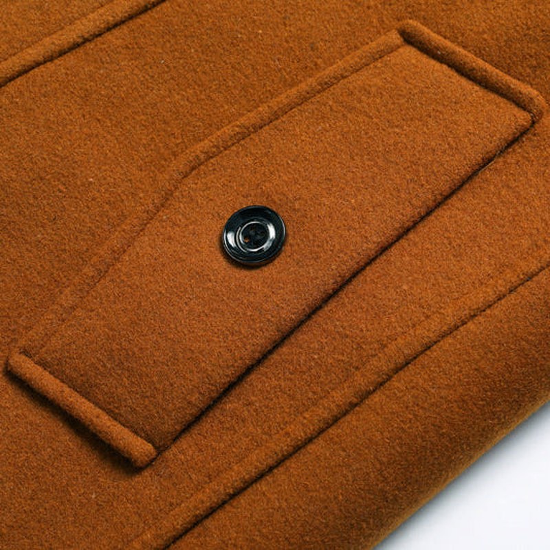 Wool Officer Coat with Stand Collar — Humphrey, Charcoal