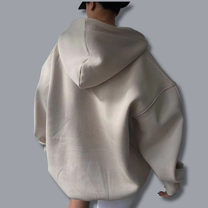 Oversized Hoodie with Open V Neckline