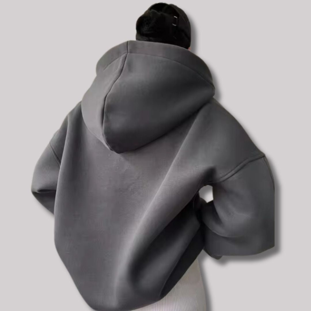 Oversized Hoodie with Open V Neckline