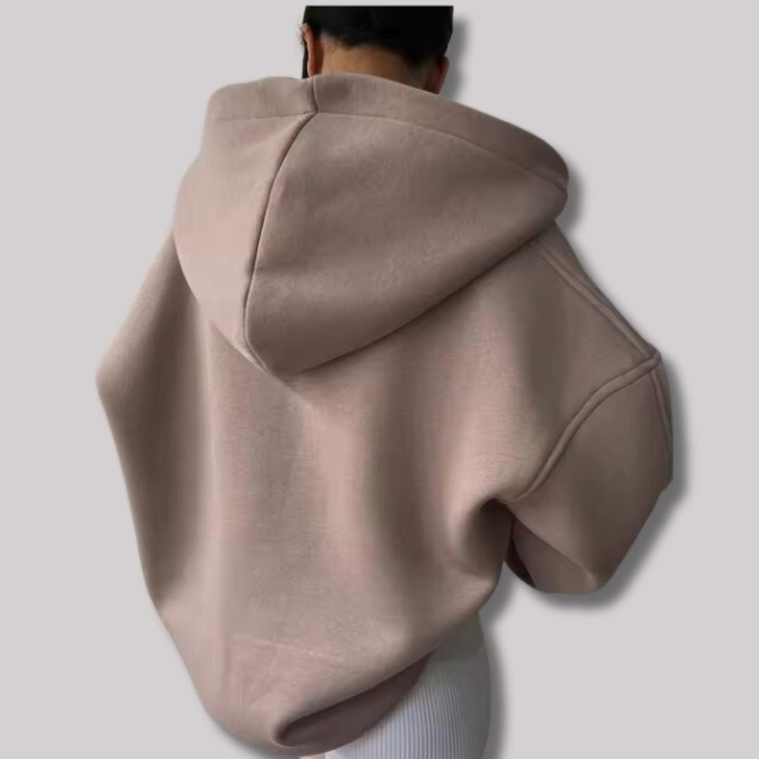 Oversized Hoodie with Open V Neckline
