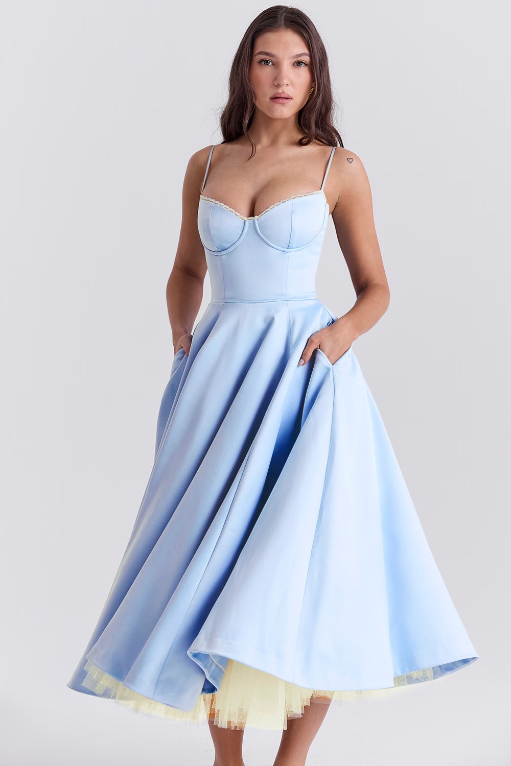 Isolde – Elegant Satin Party Dress for Women with Corset and Strap