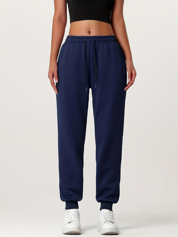 Fleece Lined Cuffed Joggers — Juliet, Grey