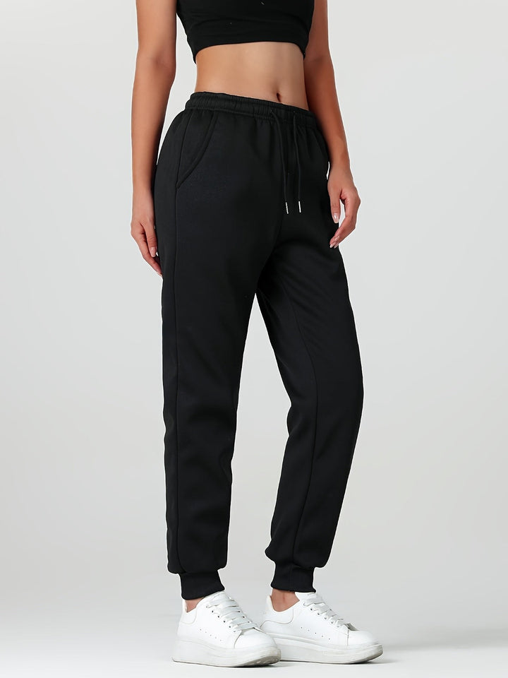 Fleece Lined Cuffed Joggers — Juliet, Grey