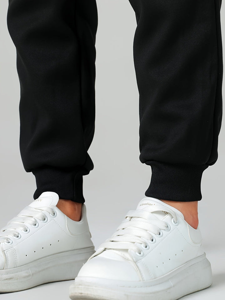 Fleece Lined Cuffed Joggers — Juliet, Grey