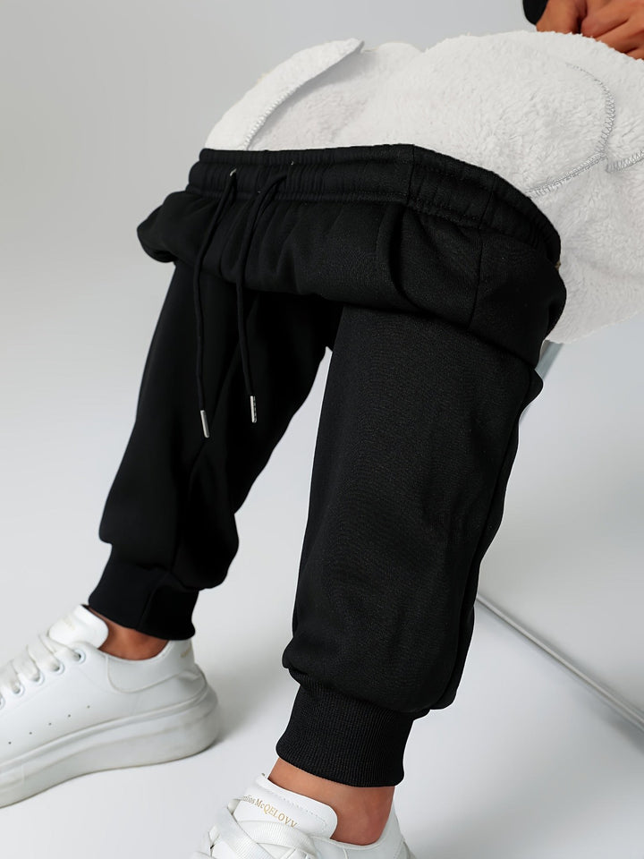 Fleece Lined Cuffed Joggers — Juliet, Grey