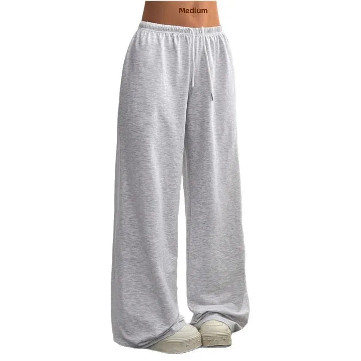 Wide Leg Joggers with Elasticated Waist — Katherine, Light Grey
