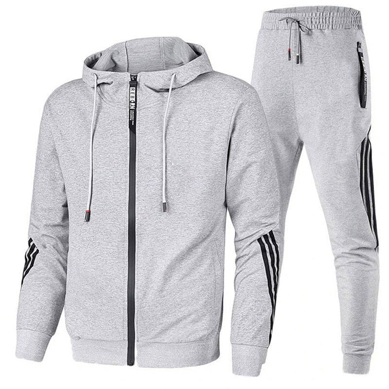 Zip Through Hooded Tracksuit — Laurence, Grey