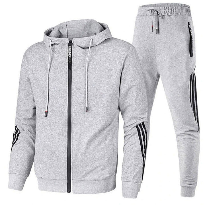 Zip Through Hooded Tracksuit — Laurence, Grey