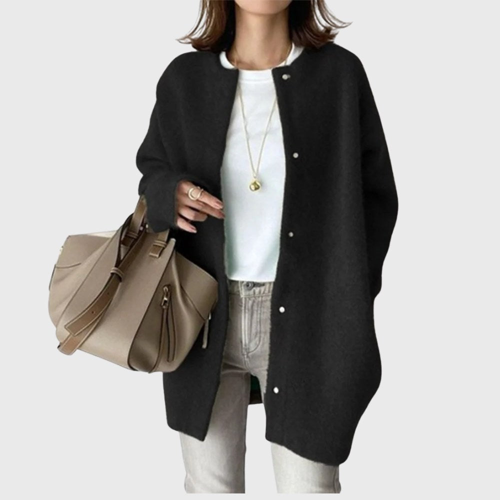 Lorna – Classic Longline Cardigan for Women with Button and Pocket