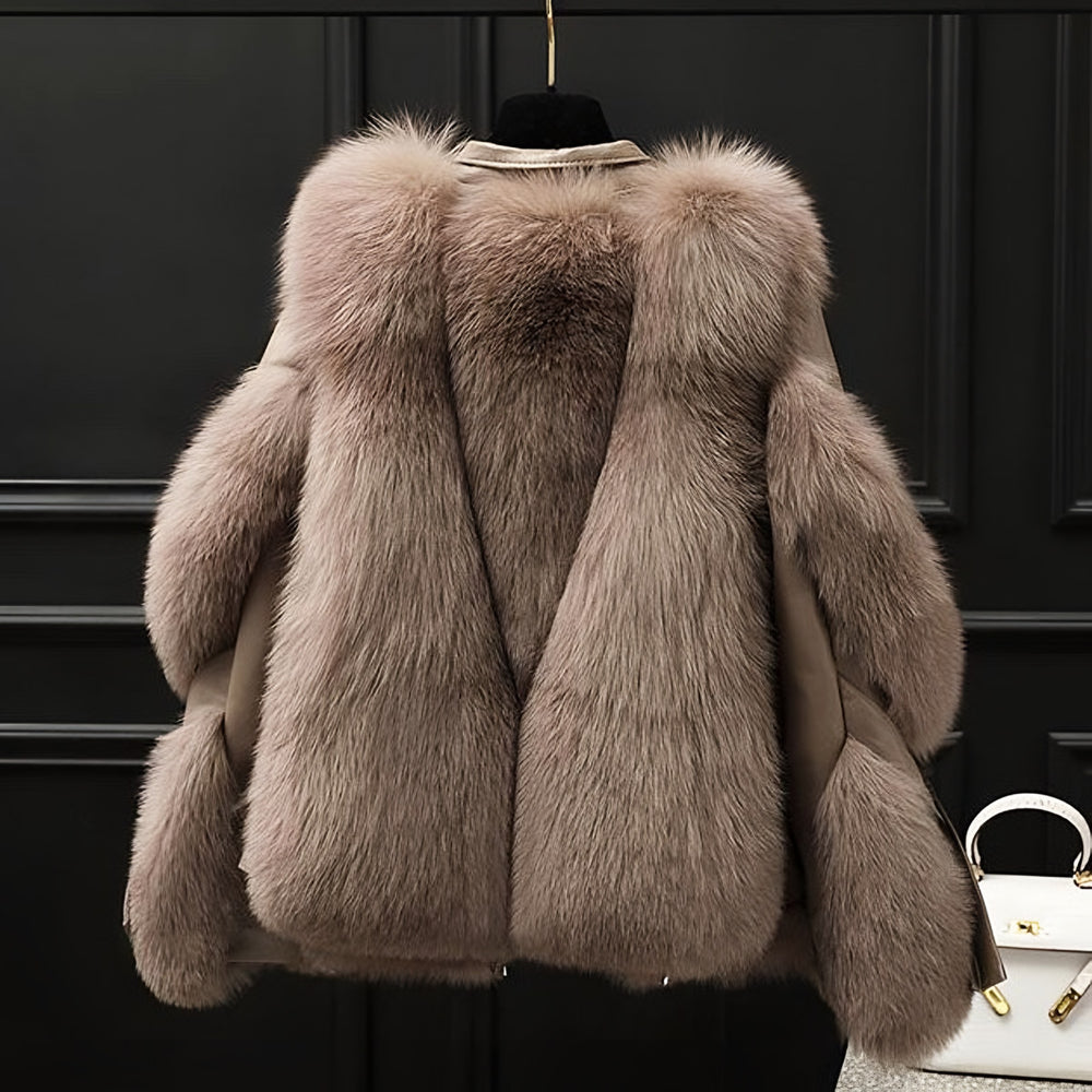 Faux Fur Jacket for Women — Lydia, Light Brown