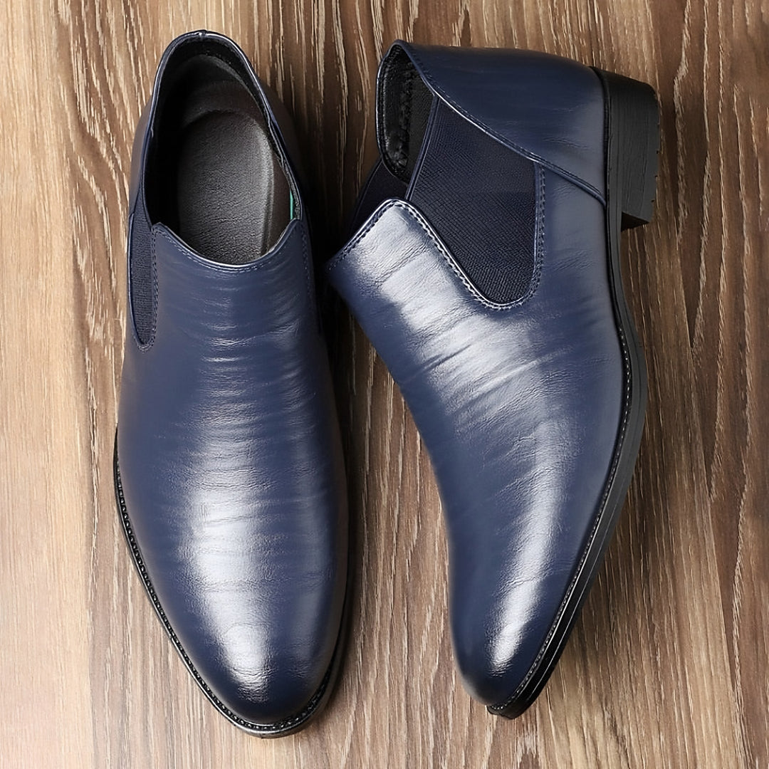 Textured Chelsea Boots for Men — Malcolm, Navy Blue
