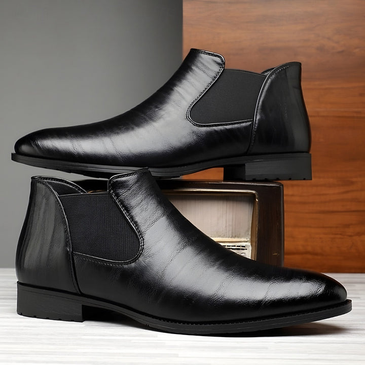 Textured Chelsea Boots for Men — Malcolm, Black