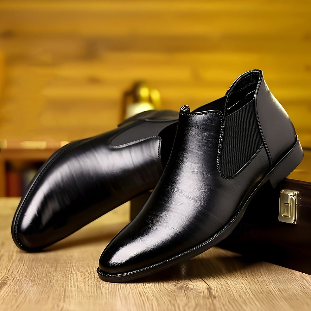 Textured Chelsea Boots for Men — Malcolm, Black