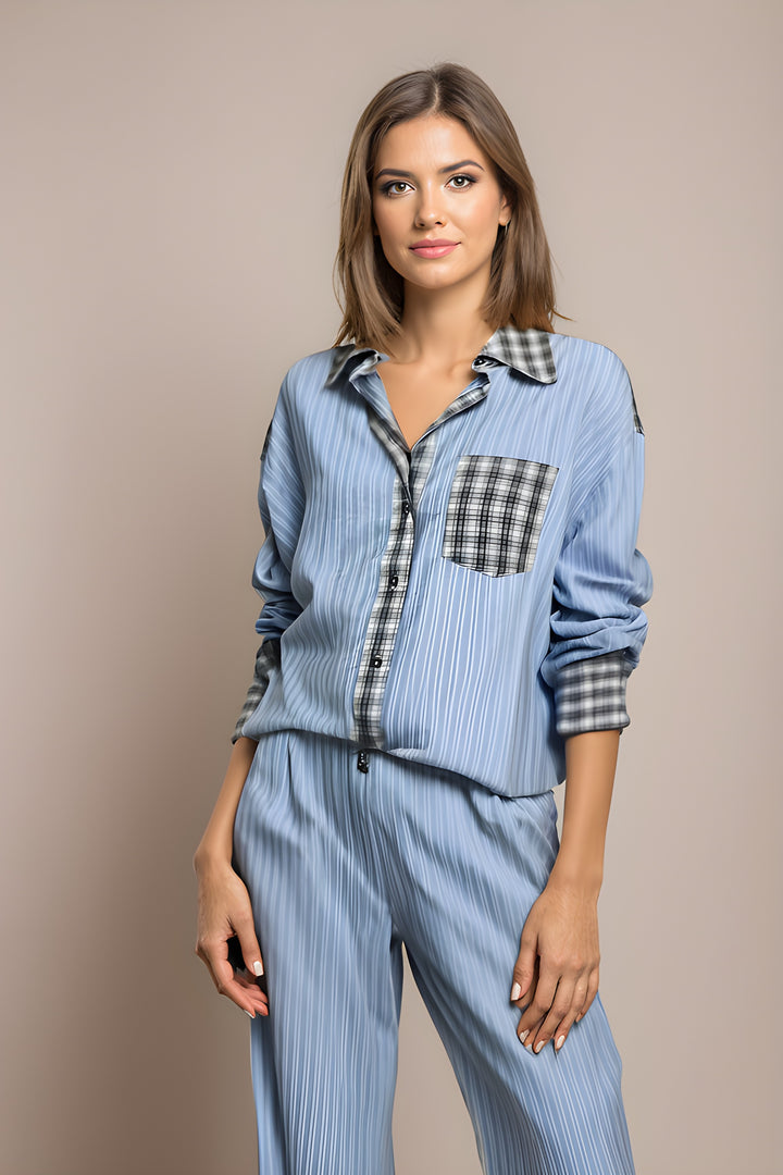 Relaxed Pyjamas with Long Sleeves in pink