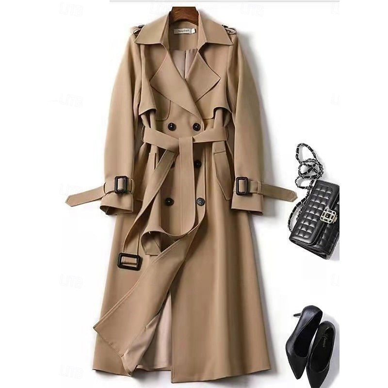 Long Trench Coat with Belted Waist for Women — Eleanor, image 1