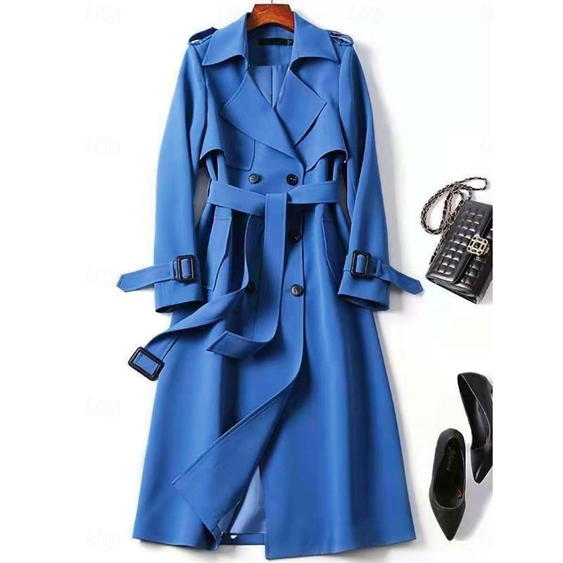 Long Trench Coat with Belted Waist for Women — Eleanor, image 2