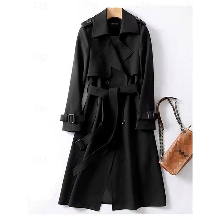 Long Trench Coat with Belted Waist for Women — Eleanor, image 3
